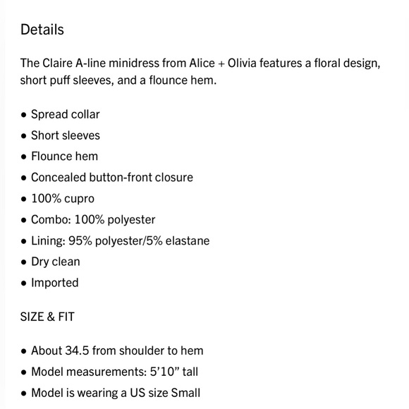 Alice + Olivia Claire Floral Puff-Sleeve Mini Shirtdress - Picture 8 of 8